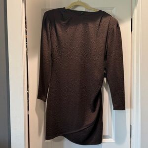 Elegant Brown Textured Dress